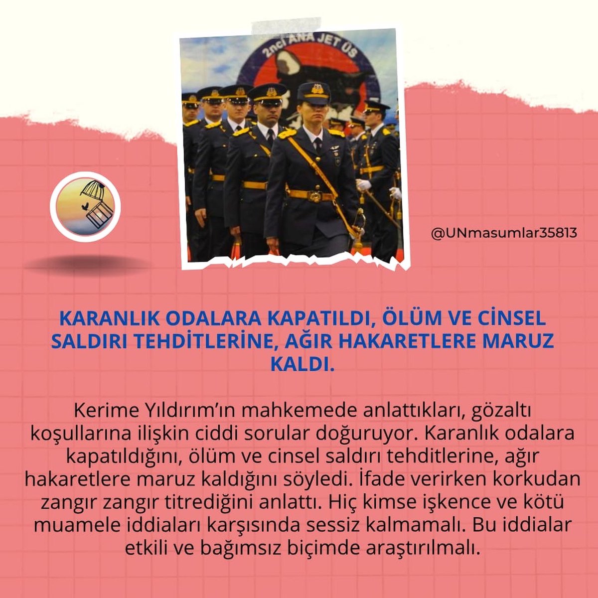 Hakk_Yolu27's tweet photo. ❤️ VİCDANI GÜZEL İNSANLAR…
Birlikte sahip çıkarsak bu ses çok daha uzağa ulaşabilir. 🤝

Karanlık odalara kapatıldı, ölüm ve cinsel saldırı tehditlerine, ağır hakaretlere maruz kaldı!  
​
KerimeYıldırıma SesOl https://t.co/IN1ie0WRIk