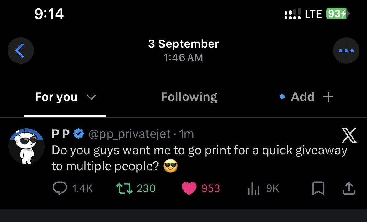 crypt_cistern's tweet photo. @pp_privatejet_2 Exclusively bless me king 👑.
Look what you did the last time! Insane! 😎

ID: arvinlorenzo 

#PPxSTAKE https://t.co/G5qGiSGw9H