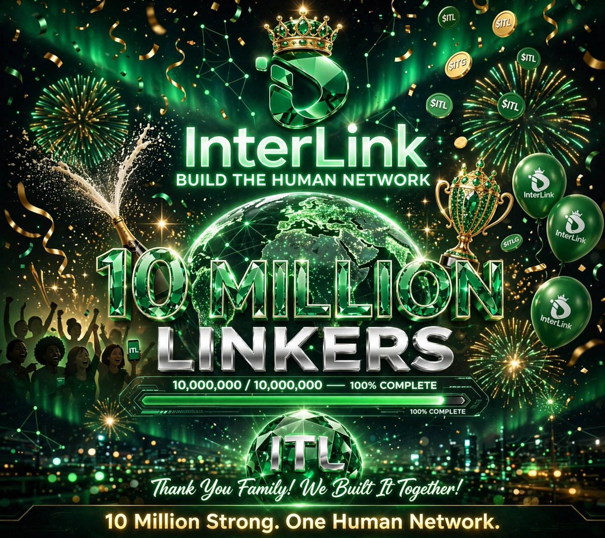 Muhammadaddau4's tweet photo. > 🎉 HISTORY MADE! 10 MILLION LINKERS! 💚👑

> From 0 to 10,000,000! 🚀
> We didn't just build an app - We built a HUMAN NETWORK! 🌍

> 💎 10 MILLION LINKERS
> ✅ 100% COMPLETE
> 🏆 Thank You Family! We Built It Together!

  #InterLink #ITL #itlg https://t.co/xxblNPWh85