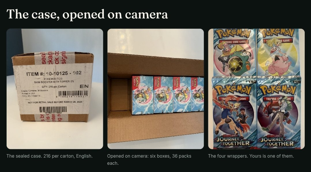 Matheeo77's tweet photo. We areeeee so back. 🔥🔥

Real product is now live $GMERALD TCG has a Genesis drop of 216 sealed Pokémon Journey Together packs, with one token representing each pack. You can hold/flip the token or burn it to have the physical pack shipped free. https://t.co/YQg1d4w0j0