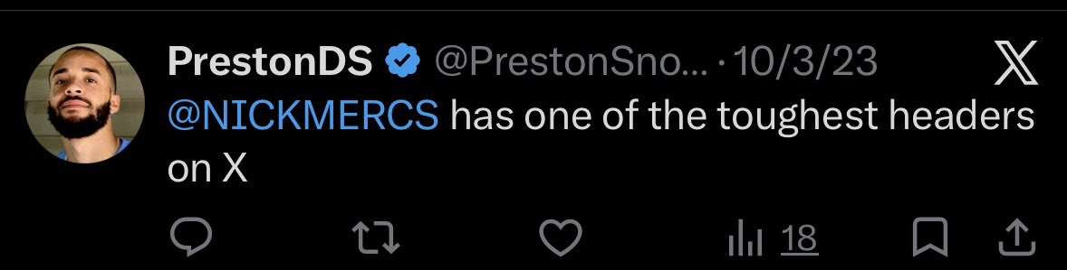 DoJojo22's tweet photo. @PrestonSnowden @NICKMERCS Bro…you’re a fan. https://t.co/BVOFOApiZC