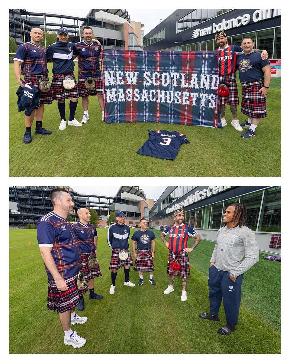 Patriots's tweet photo. The Tartan Army is welcome any time in New England! 

Thank you for the custom tartan 🫶 https://t.co/kSA3CXCuL5