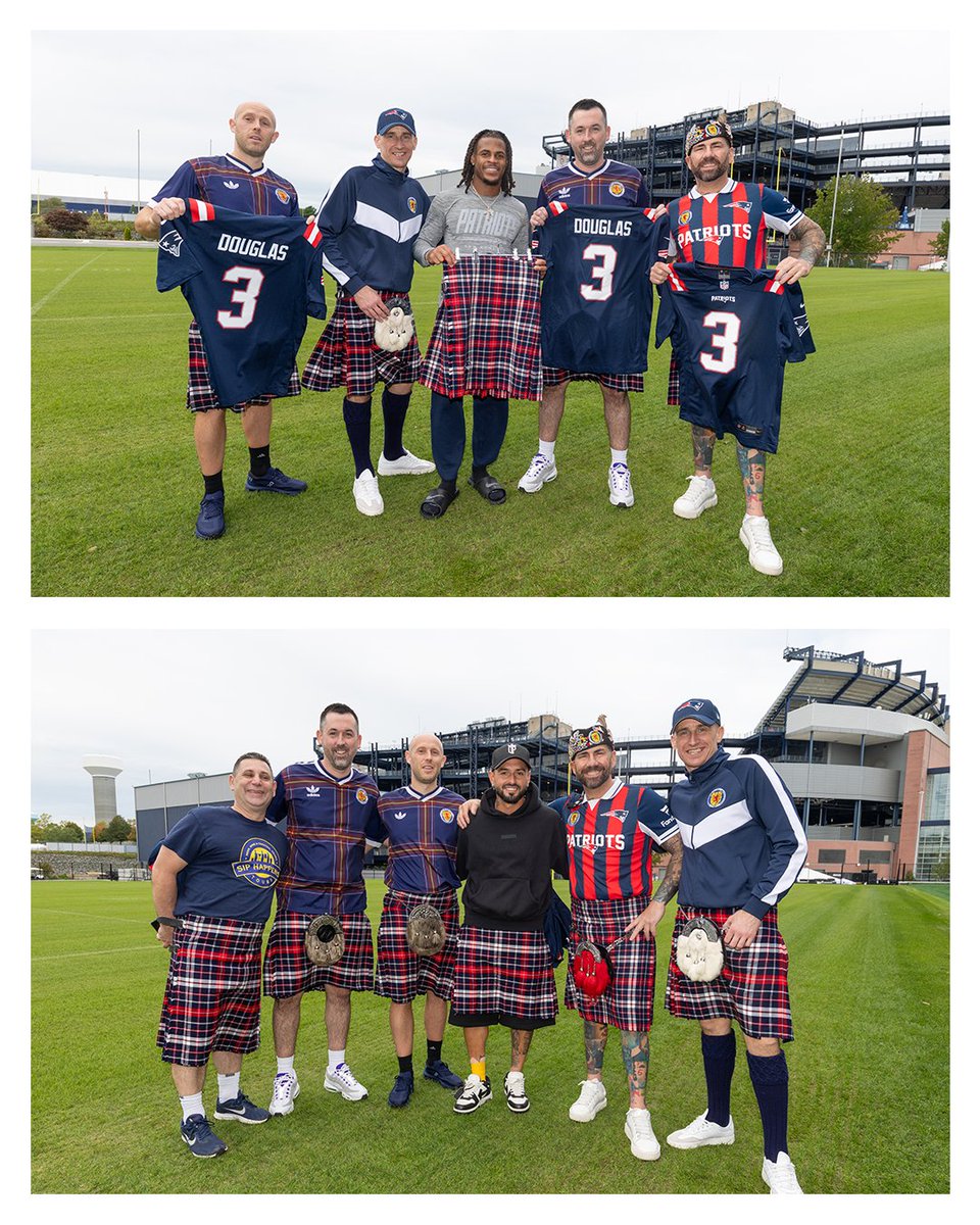 Patriots's tweet photo. The Tartan Army is welcome any time in New England! 

Thank you for the custom tartan 🫶 https://t.co/kSA3CXCuL5