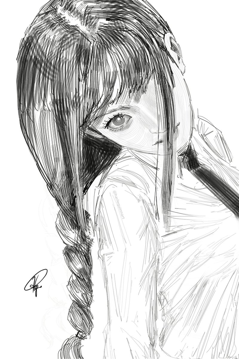 harlequinnart's tweet photo. day 2 inktober makima https://t.co/a6SQYA2o1L