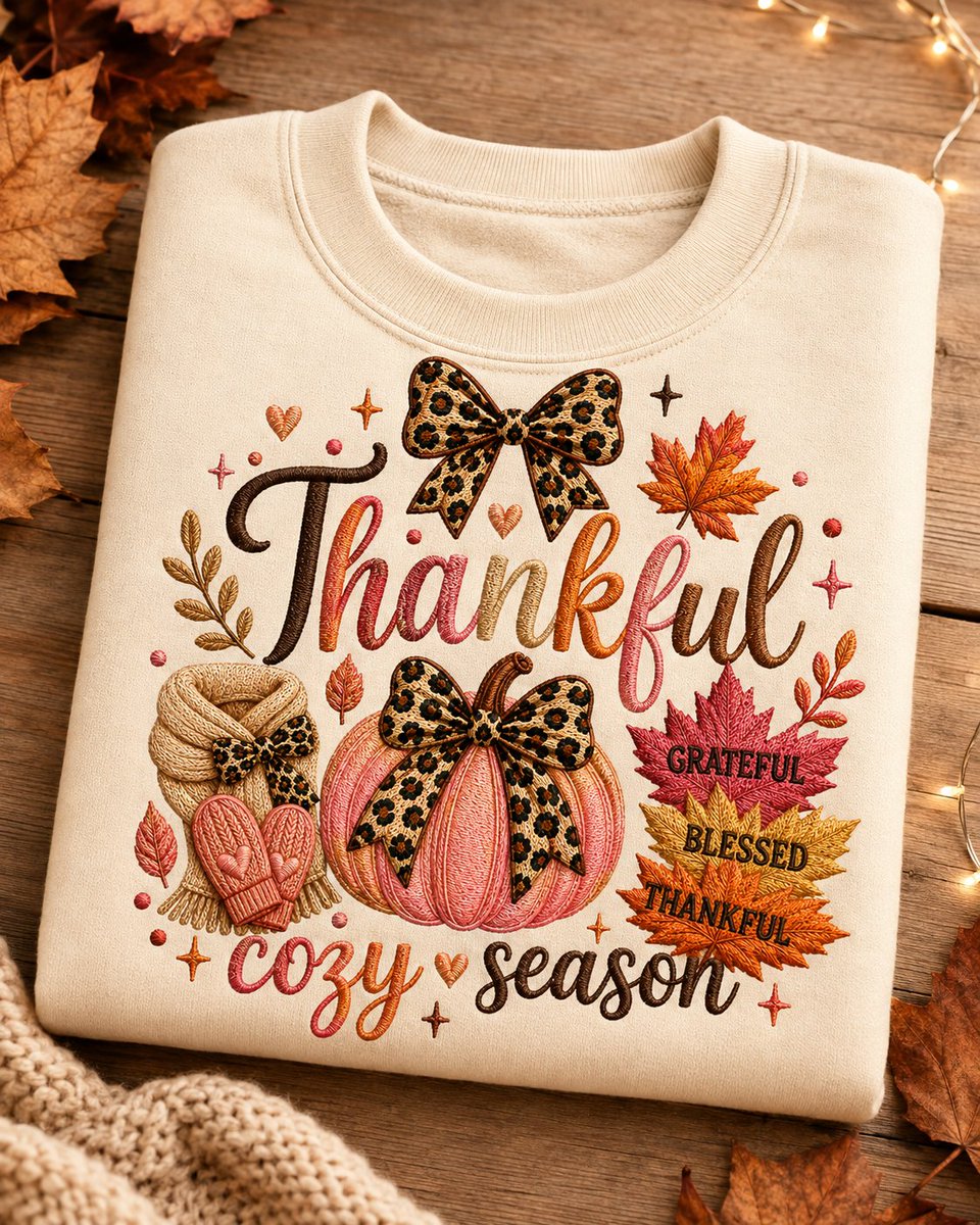 Coloramusestudi's tweet photo. Etsy Digital Product

https://t.co/OOBUPsPozu

🍂 Thankful – Cozy Season 🎃🎀
Cute pumpkin, bow &amp; leopard print design with grateful and blessed fall vibes. ✨
📥 Digital Download
#Thankful #Thanksgiving #FallDesign https://t.co/ga8BkodavA