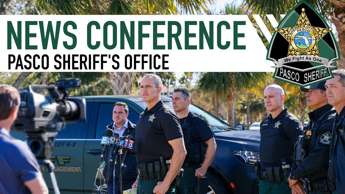 PascoSheriff's tweet photo. Colonel Jeff Harrington will host a news conference at 4 p.m. to discuss a deputy-involved shooting that occurred in the 12100 block of Little Rd. in Hudson, resulting in the death of an adult man. There is no public safety threat. https://t.co/iqikoS0SQ3