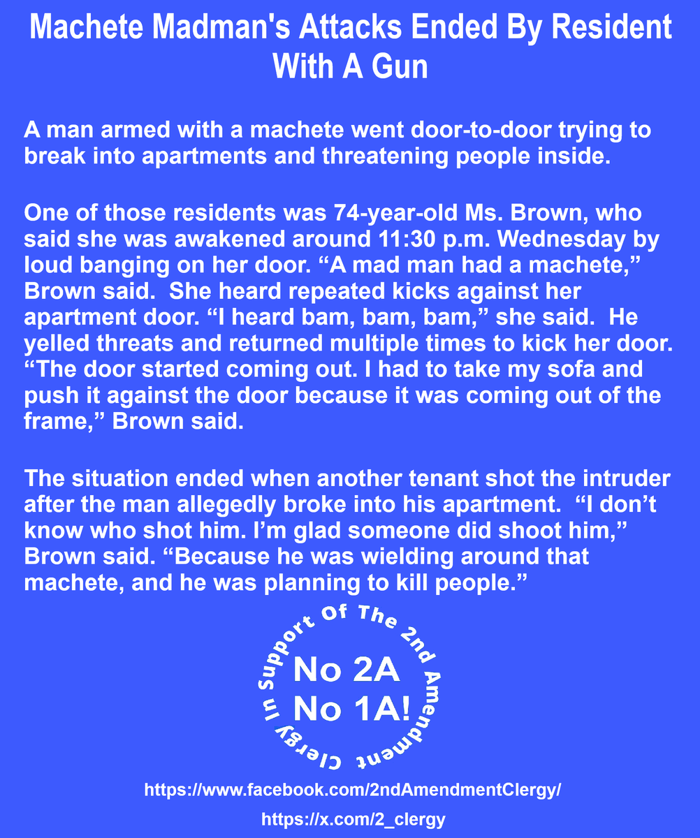 2_clergy's tweet photo. Source: https://t.co/3RkUr2sJBv
#GunRights, #2A, #2ARights, #2ndAmendment,
#ConstitutionalCarry, #CCW, #ConcealedCarry
#DGU, #DefensiveGunUse https://t.co/0RxfGpioCW