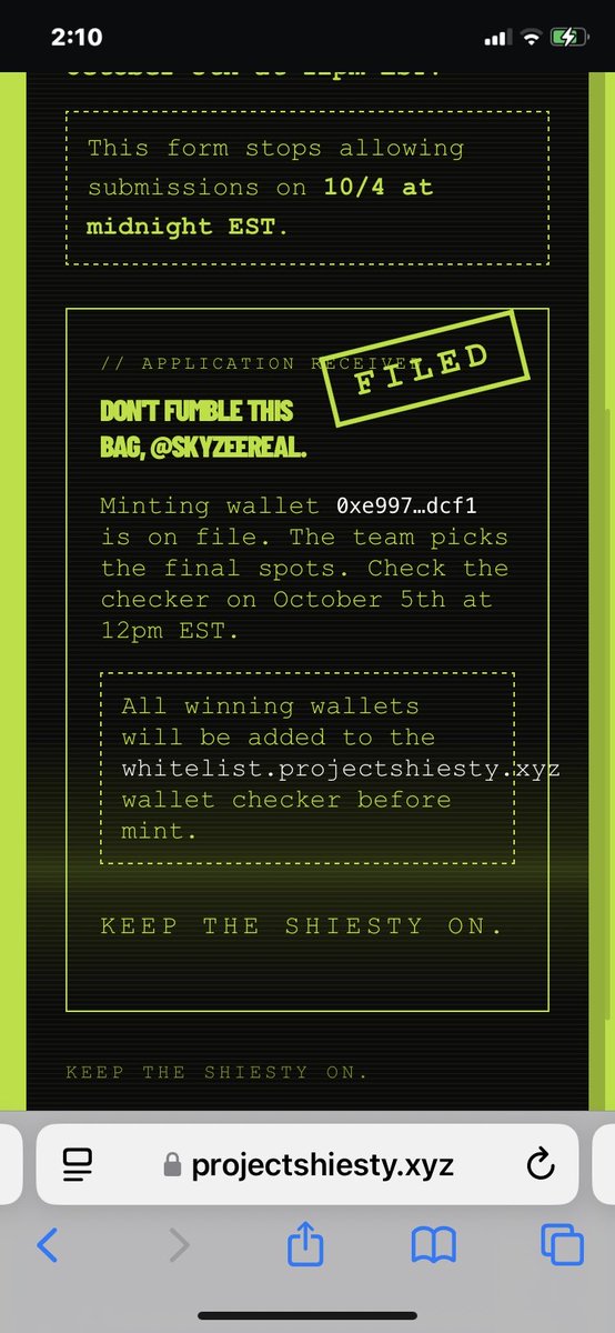 SkyzeeReal's tweet photo. @ProjectShiesty Completed 

0xe9973af1b69e407745926fa985c0090e0e78dcf1 https://t.co/RNn0fl9QaK