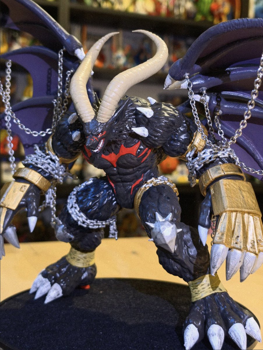 mantieskie's tweet photo. Y así quedó este Diablillo 😍 los detalles de las cadenas en las alas fueron UN MARTIRIO, pero ajá, lo logré jajaja me doy palmaditas en el hombro porque ps… amé el resultado ❤️ Belphemon: Rage Mode ❤️ https://t.co/UPkR6bVrBT