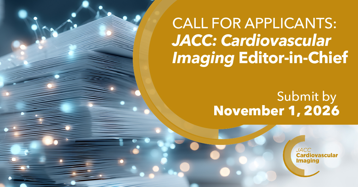 JACCJournals's tweet photo. π¨ Ready to lead the future of #cvImaging?
#JACCIMG is seeking applications & nominations for its next Editor-in-Chief! Join a global community advancing cutting-edge science, #AI, multimodality imaging & innovations transforming patient care.
Apply π https://t.co/YtlKZ6Gi0Y https://t.co/G5oJZVxK0G
