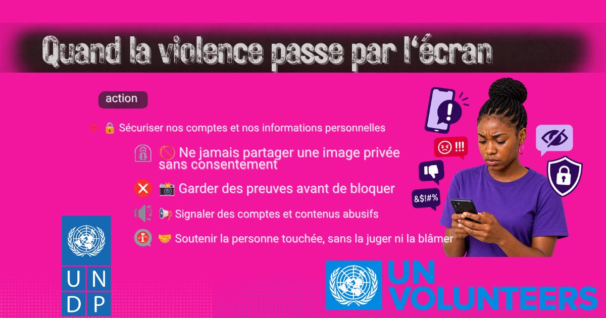 Harouna31999720's tweet photo. La violence en ligne est une vraie violence, et elle touche surtout les femmes et les filles. Sécurisons nos comptes, signalons. #AmplifyAgainstGBV #DigitalVoicesForChange #100VoicesAgainstGBV #CameroonAgainstGBV #OurVoiceOurAction #UNDP_Cameroon #UNV https://t.co/2is5Vb2eSB