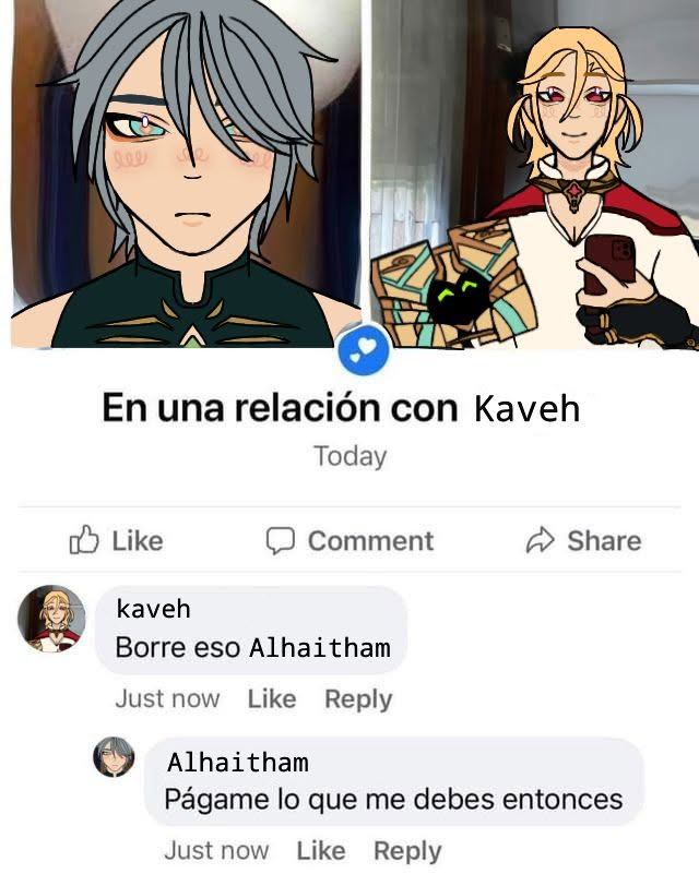 CuriImpact's tweet photo. Pasaran los años y estos dos seguiran siendo una pareja gay en secreto 

Créditos:Ophelia Vlle en FB
#CuriImpact #GenshinImpact #Kaveh #Alhaitham https://t.co/3kFirHAqcR
