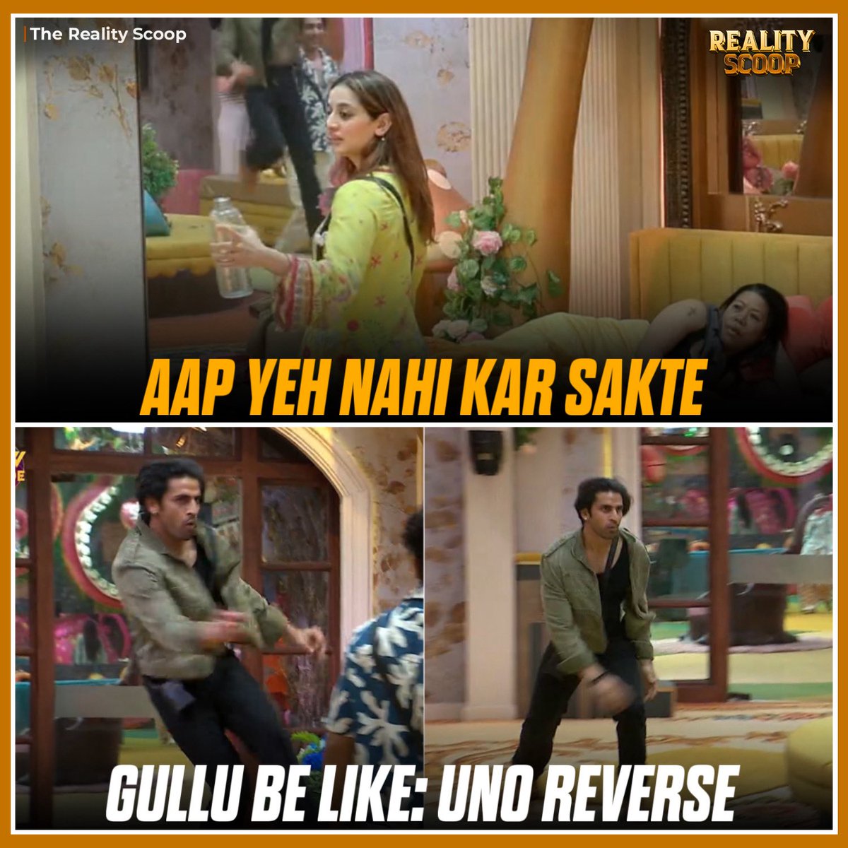 reality_scoop_'s tweet photo. Gullu’s funny and playful side is winning attention as he continues to entertain everyone with his hilarious moments. Who else is loving this fun side of Gullu?

#Gullu #BiggBoss20 #BB20 #GulluFans #RealityScoop https://t.co/F8hvSXTlal