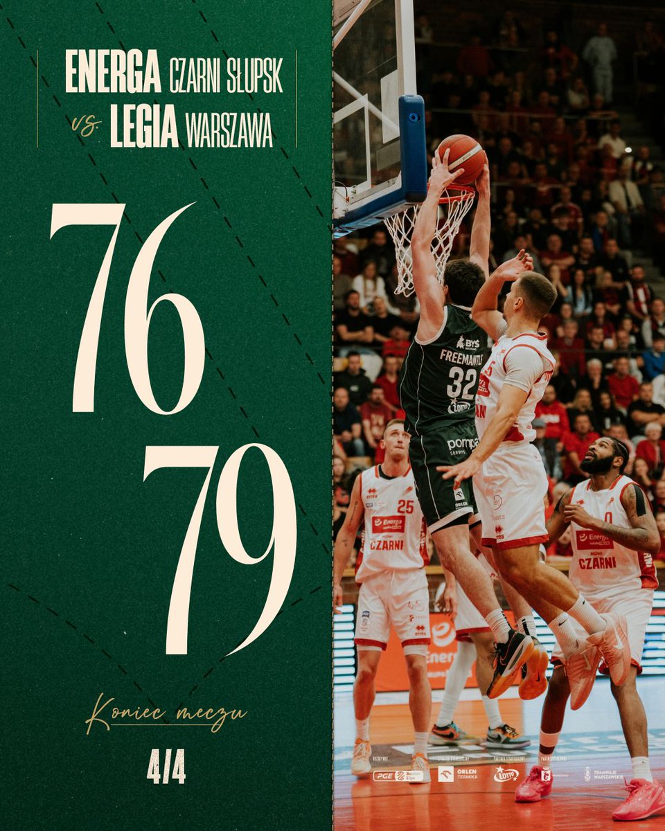 LegiaKosz's tweet photo. 🔥 𝐓𝐀𝐊 𝐙𝐀𝐂𝐙𝐘𝐍𝐀 𝐌𝐈𝐒𝐓𝐑𝐙! 

Energa Czarni Słupsk 76:79 Legia Warszawa

Zwycięstwo na bardzo trudnym terenie w Słupsku na otwarcie sezonu ligowego! 💪 

A już we wtorek… LIGA MISTRZÓW! 🌍🏆

#legiakosz #legiawarszawa #plkpl #basketball #warszawa https://t.co/D1KDC32Zig