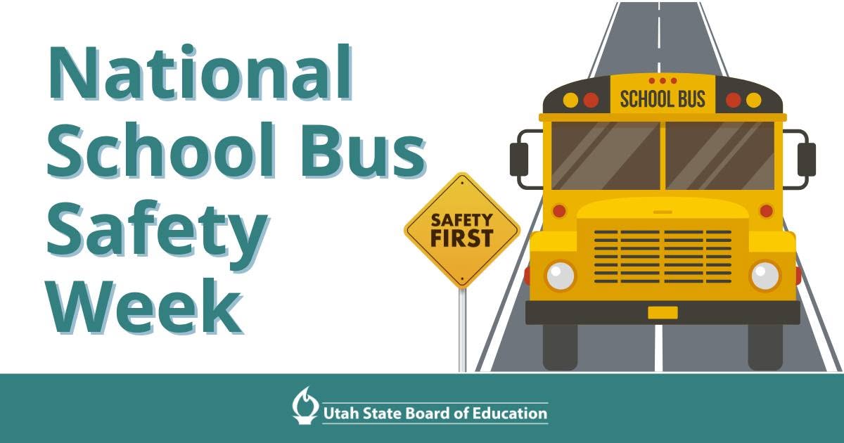 UTPublicEd's tweet photo. October 19–23 is National School Bus Safety Week! 
We recognize Utah’s school transportation professionals and their commitment to keeping students safe on and around school buses each day.

Learn more at https://t.co/XsjjourzLh

#SchoolBusSafetyWeek #USBE https://t.co/7Bwg5PyKuS