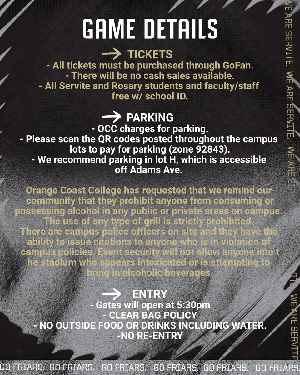 ServiteFootball's tweet photo. Trinity League play is here and we are headed back to OCC, this time as the road team. 

Can’t make it in person? Watch live on the NFHS Network! 

#credo #gofriars #weareservite https://t.co/zoe0pKUoNJ
