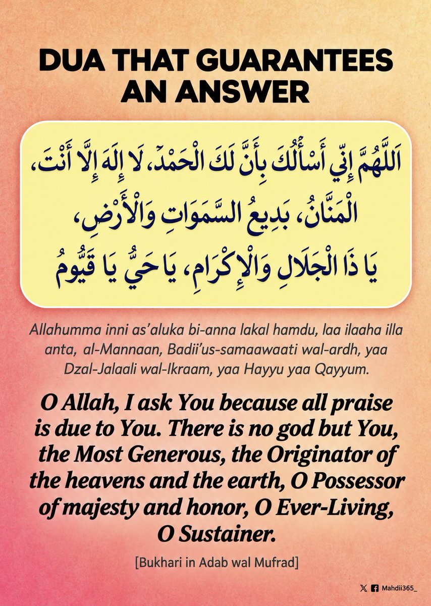 Mahdii365_'s tweet photo. Du'a that guarantees an answer: https://t.co/acRSWEJuKX