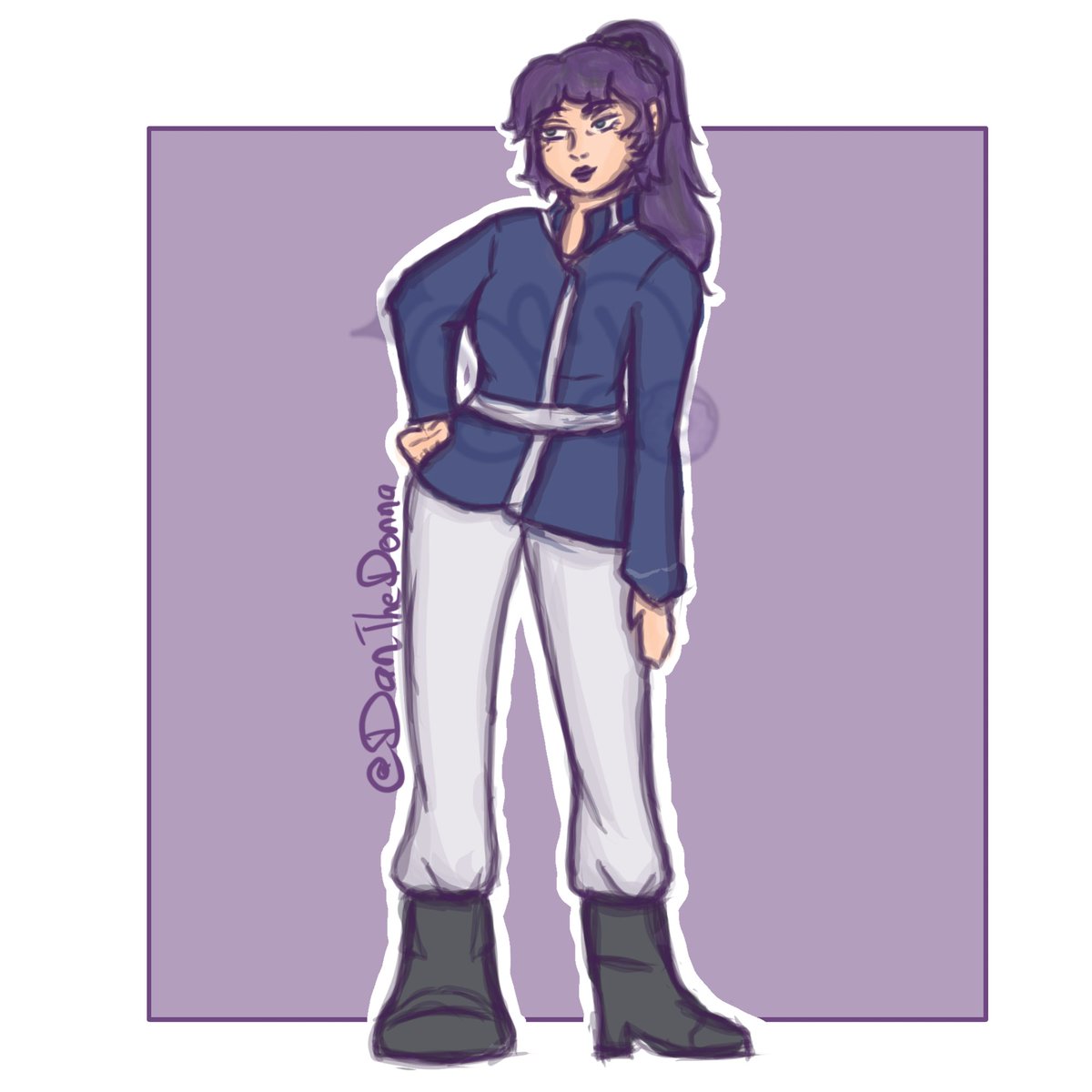 DanTheDonna's tweet photo. Quiero compartir mi fanart de Alba Cete el NPC del Bastión Celeste y mi adomsona con el traje del Bastión #ADOMA https://t.co/1IiQZ5cj91