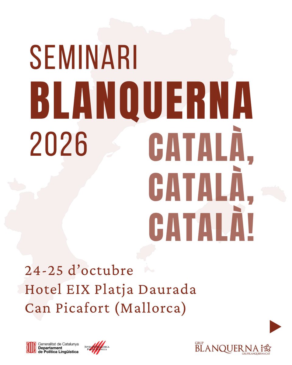 grupblanquerna's tweet photo. Ja tenim aquí el programa del Seminari Blanquerna 2026, enguany amb el català com a fil conductor.

Més enllà de les formacions, com sempre ens espera un cap de setmana de debat, xarxa i... molta festa!
🔗🎟️ Entrades disponibles al següent enllaç: https://t.co/xQAfV4bPTz https://t.co/RihXfjVUEE