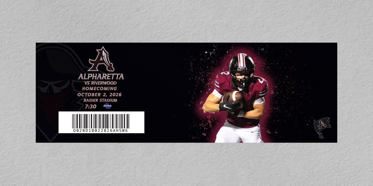 AHSFootball's tweet photo. Week 4
Alpharetta vs. Riverwood
Homecoming Game
#AllinAllRaider #BurnTheShips https://t.co/Hxj9t4MAd2