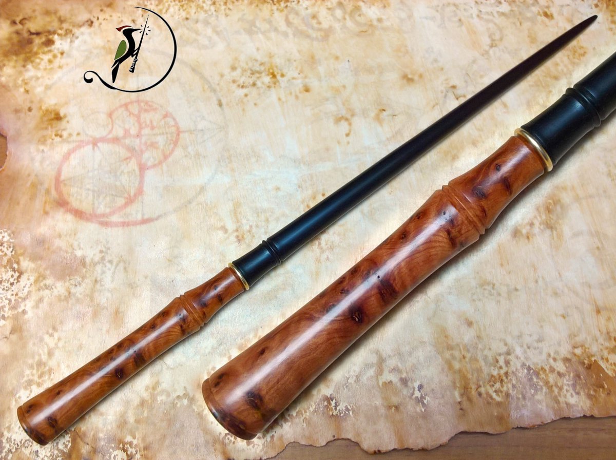 crazywoodworm85's tweet photo. WOOD MAGIC WAND #THUJA #EBONY https://t.co/mIaXuMNjzo #wicca #wiccan #witch #strega #witchcraft #magic #magicwand #wizard #cosplay #baguettemagique #zauberstab #varitamagica #bacchettamagica #woodworking #wand #wands #wand #witchery #spell #magicwands #darkart #harrypotter https://t.co/jCdCL7iRyP
