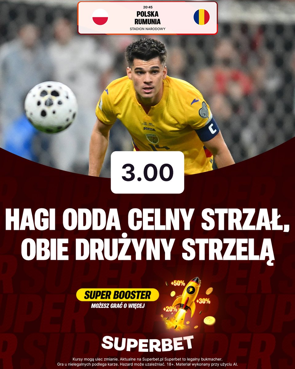 SuperbetPL's tweet photo. Kolejny typ od Admina na #POLROM 

👉 https://t.co/8PpNDqKexm https://t.co/3yGjRMdQRx