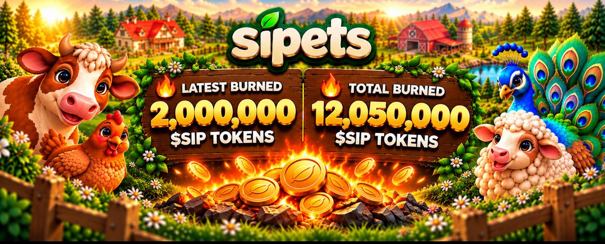 sipets_ai's tweet photo. 🔥 Another 2,000,000 $SIP tokens have been permanently burned, funded entirely by fees generated from pet sales and feeding from: https://t.co/u8SieZ8tOY 

Every interaction strengthens the $SIP ecosystem.

🔥Total burned so far: 12,050,000 $SIP tokens. https://t.co/MemjnhjHvy