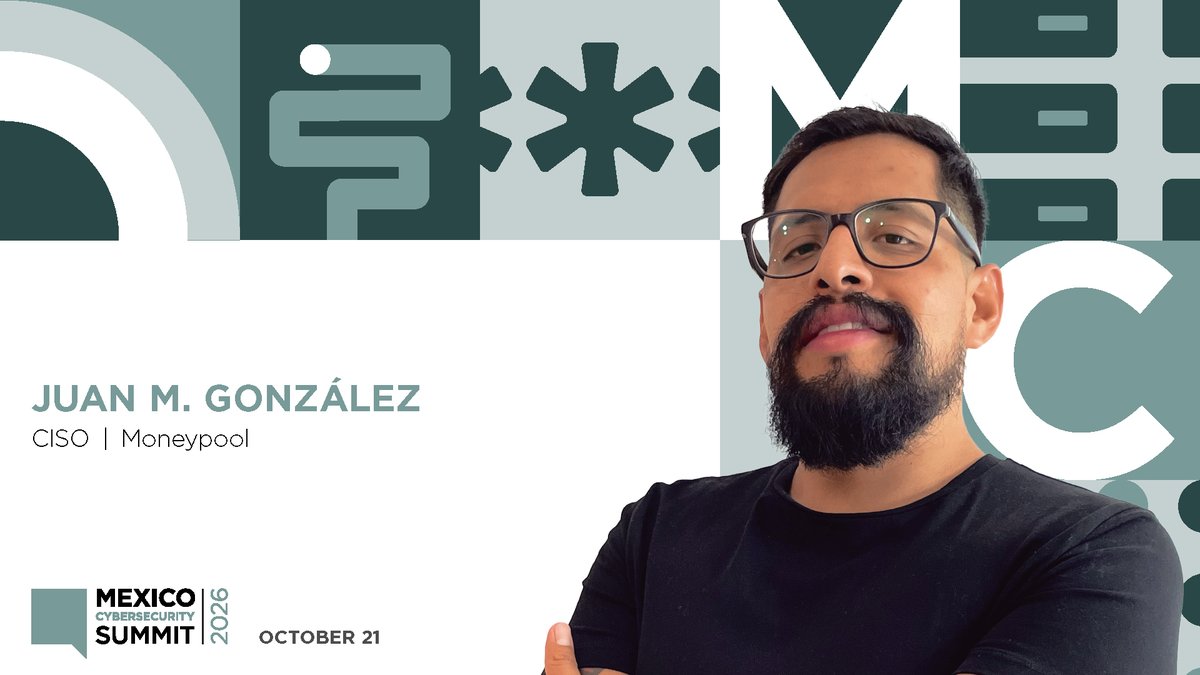 MexicoCyber's tweet photo. Juan Manuel González, CISO at Moneypool, will moderate “Ecosystem Synchronization: The New Systemic Barrier 2027” at #MexicoCybersecuritySummit 2026.
October 21, 2026
Register: https://t.co/ZCHQREuVCr https://t.co/YB276vhbs1