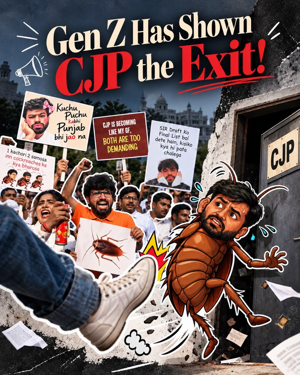 DNews20317's tweet photo. Gen Z Has Shown CJP the Exit!" 🚪💥#GenZ #CJP #Exit #Protest #Viral #Politics #India https://t.co/1zf0Ne9yYL