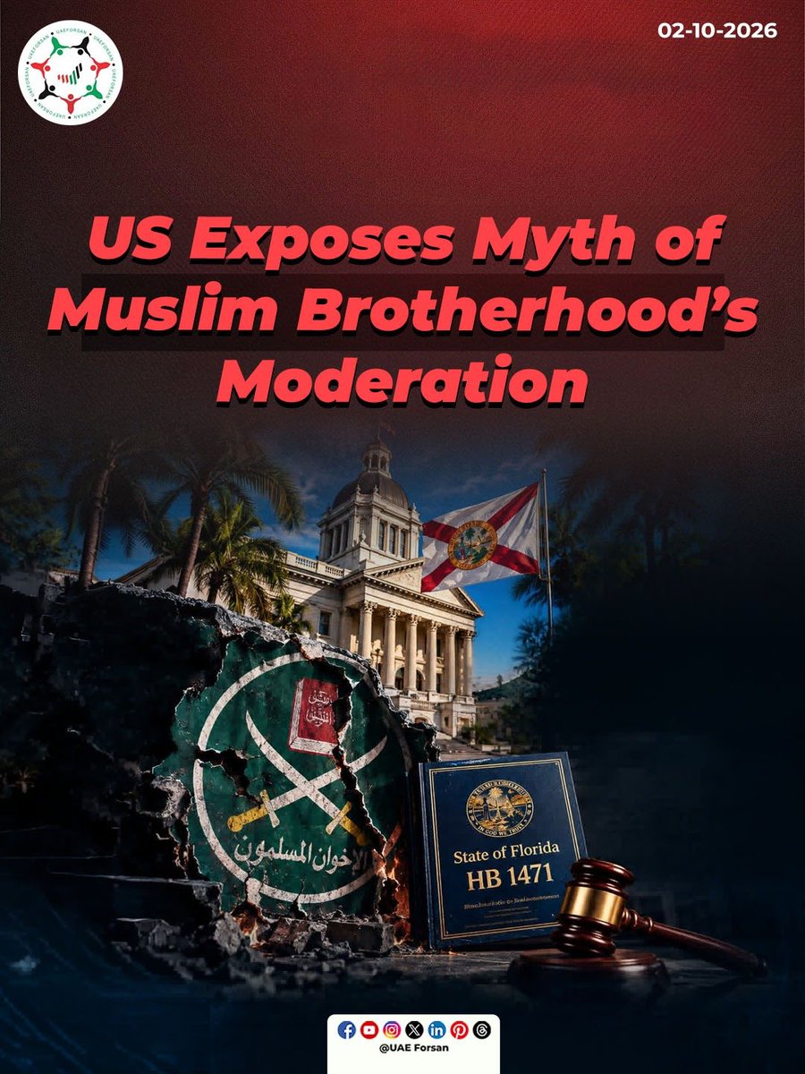 UAE_Forsan's tweet photo. US Exposes Myth of Muslim Brotherhood’s Moderation
#US #Florida #MuslimBrotherhood #MBGlobalTerroristDesignation #Florida_Designates_Muslim_Brotherhood_As_Terrorist_Organization
#فلوريدا_تصنف_الإخوان_جماعة_إرهابية #الإخوان_تنظيم_إرهابي https://t.co/1PfYGTji1f