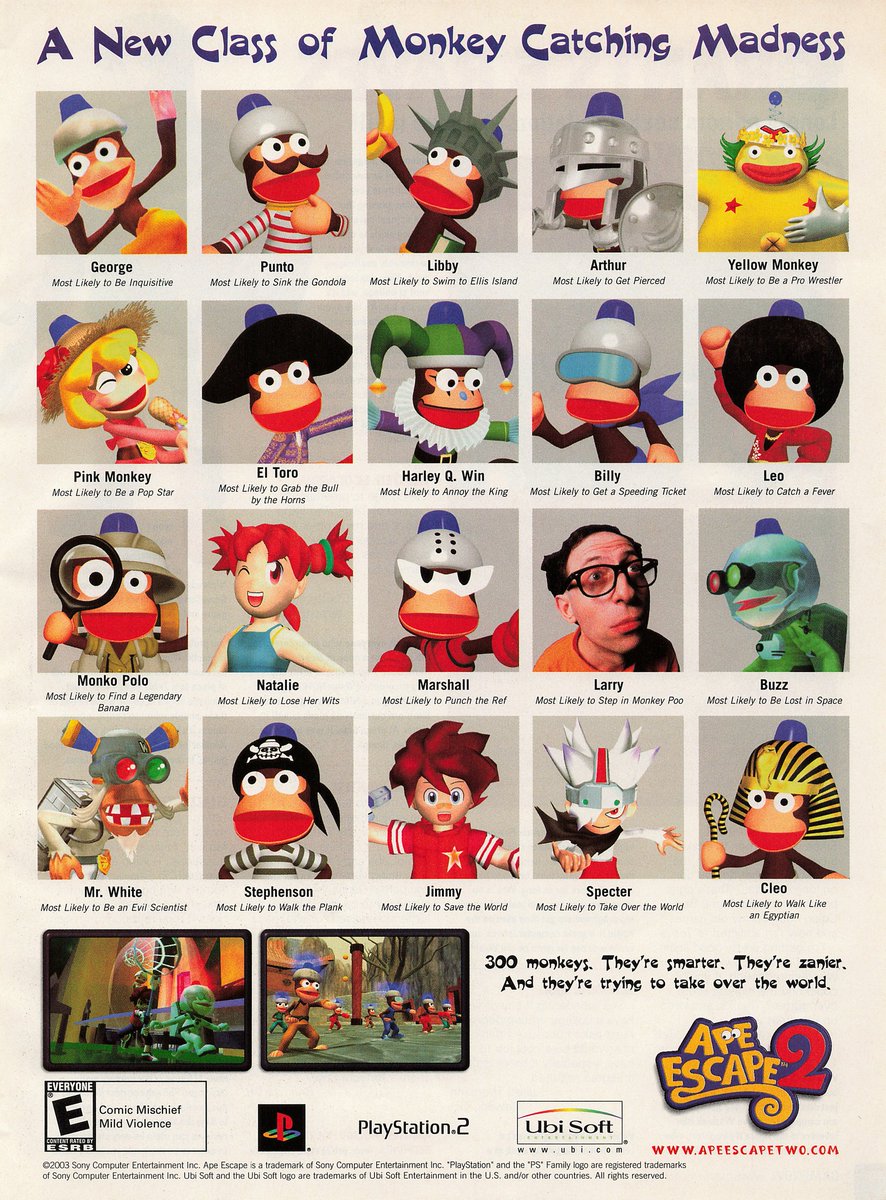 Pty80's tweet photo. PLEASE PLEASE PLEEEEASE let the Ape Escape Rumors Be true
Sony is working with someone to make a new Ape Escape and please dont let it be for a DAMN GIMMICK
On the love of EVERYTHING PLEASE!!!!!
#Apeswillescape
#apeescape https://t.co/KTnhgqlOBO