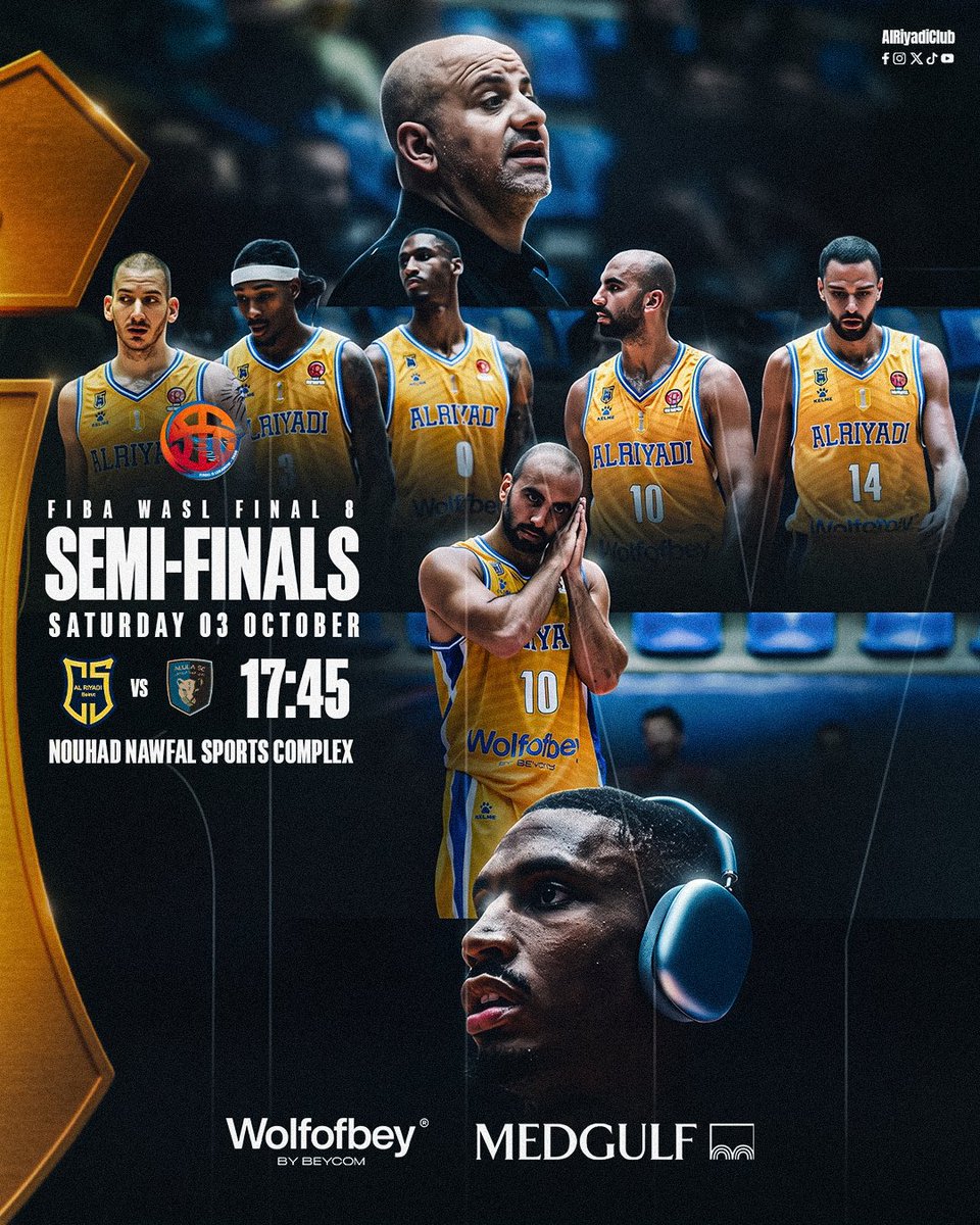 AlRiyadiClub's tweet photo. GAME DAY ⛹️ !!!
🏀 Al Riyadi v/s Al Ula
🏆 FIBA WASL | Final 8 Semifinals 
📍 Nouhad Nawfal Sports Complex 
⏲️ 17:45 🇱🇧
📺 MTV | One TV https://t.co/1Kz2S27a7S