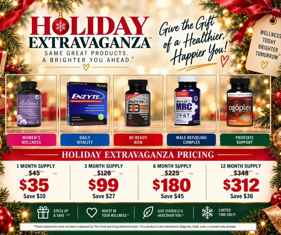 EnzyteOfficial's tweet photo. Visit https://t.co/mnrNnb2b53 for full details.
#Enzyte #Holidaysale #menshealth #wellness #promo #Viandalife #learnvianda https://t.co/itZWXExlYW