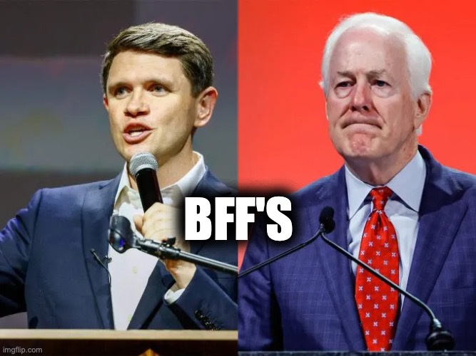 TeaPartyOGs's tweet photo. Now that John Cornyn and Karl Rove are openly working for James Talarico in Texas, remember this is nothing new! Cornyn and the GOP Establishment spent $110 million trashing Ken Paxton during the Republican primary. 

Many of the same lies and distortions in Cornyn's ads can now be seen in TalaFreako's. Cornyn and the GOP have been the best friends Talarico has. 

And where is Ted Cruz? Oh, he's going to college football games while NOT supporting Paxton!