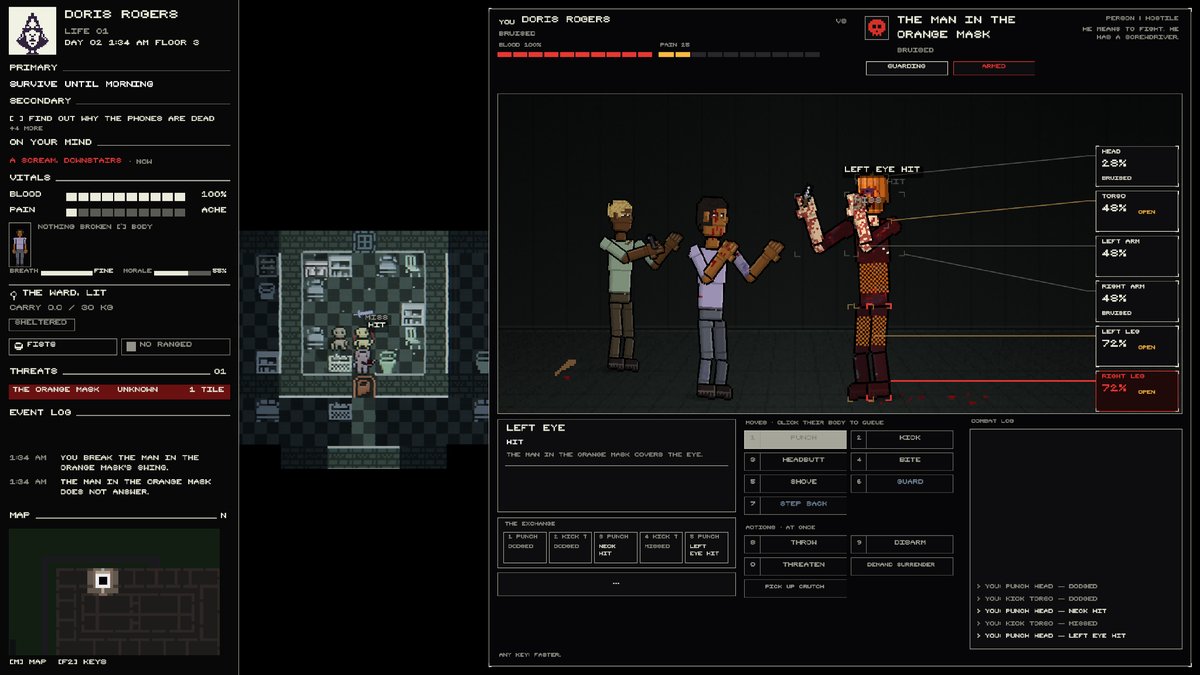 bdsgnlstudios's tweet photo. What happens if you take a traditional roguelike, drag it into the modern era, and force it to survive a slasher movie? 🔪

That's basically what I'm making.

Turn-based horror sandboxes, systemic violence, unpredictable killers, and runs that generate their own stories. 📼