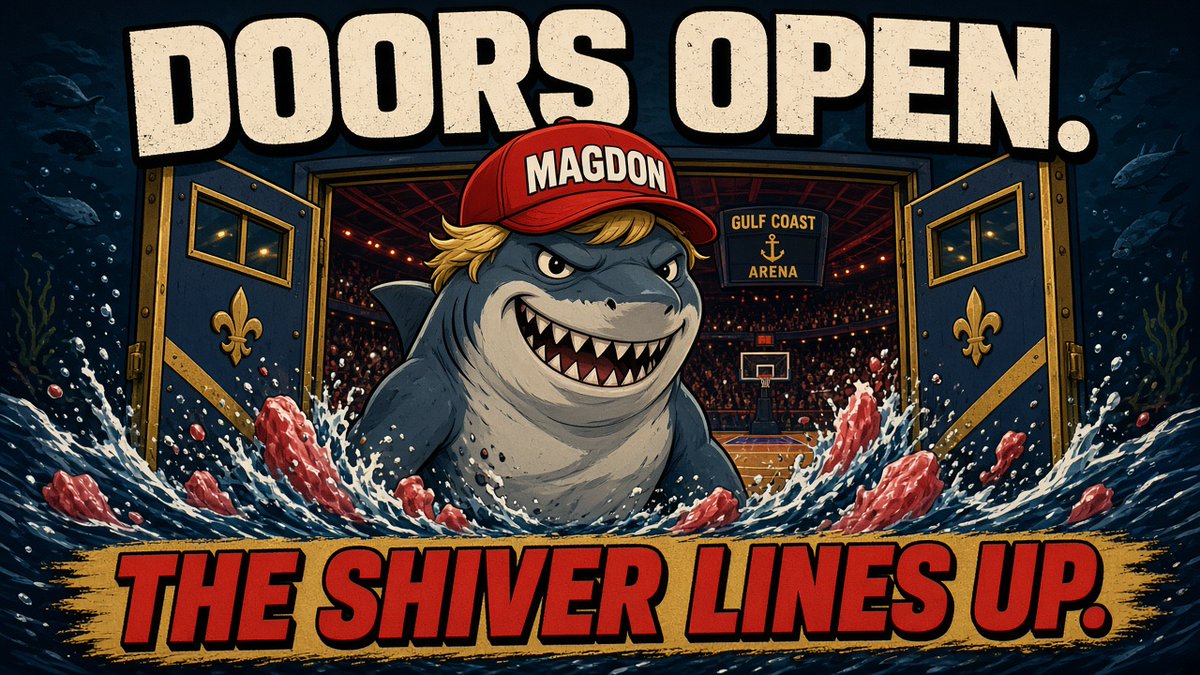 Mag_donz's tweet photo. Doors open
Mitchell bait drops
Shiver lines up
Jaws smell the Gulf
$MAGDON https://t.co/K1s8dNgSxu