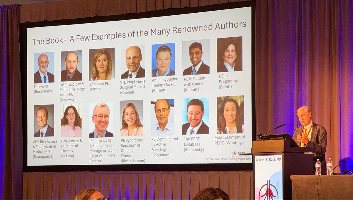 jameshorowitzmd's tweet photo. Dr Charles Ross announcing the @PERTConsortium Handbook of Pulmonary Embolism arriving in hardcover in January 2027!  An amazing accomplishment led by a visionary in the field! #PERT2026 https://t.co/462VFXtpdz