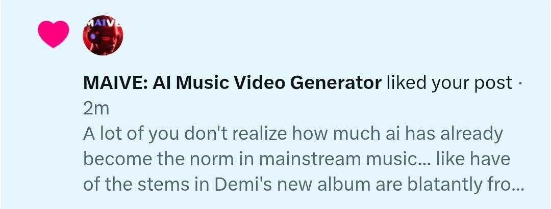 PopLooper's tweet photo. Not the gen ai app liking my ai hate tweet https://t.co/pbpowFRngW