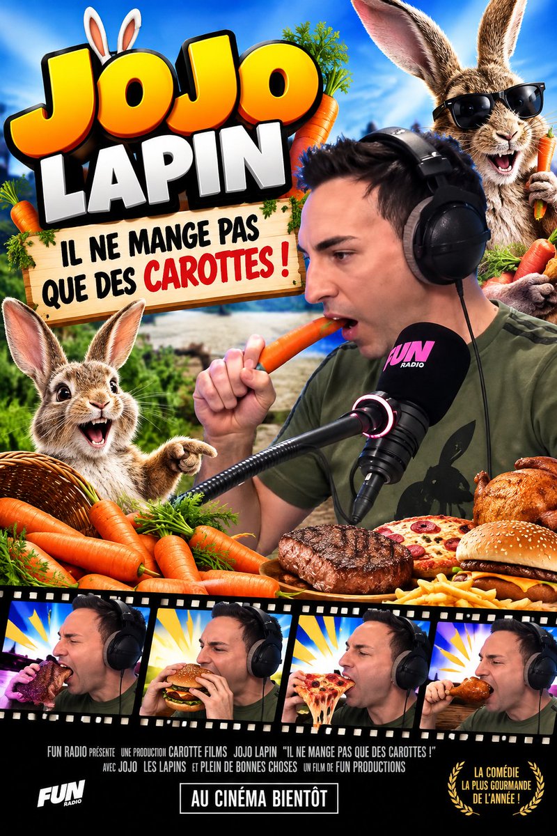 rigolo1505's tweet photo. @TBT9_W9 @Cyrilhanouna @Jordan2luxe 
JOJO LAPIN AU CINEMA https://t.co/5L95tpQOK5