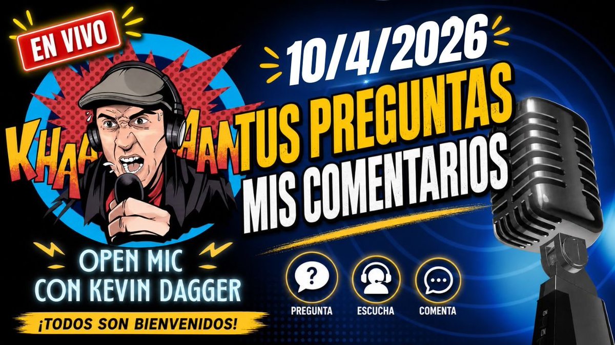 KevinDagger's tweet photo. Este domingo 4 de octubre a las 11:00 am hora de TX y 12:00pm hora de PR, vengo en con el #OpenMic con #ElCaballerodelWrestling. 
Como de costumbre estaré contestando 5 preguntas relacionado al #wrestling de la comunidad asi que dejen sus preguntas en los comments. https://t.co/IKbt2GFGHM
