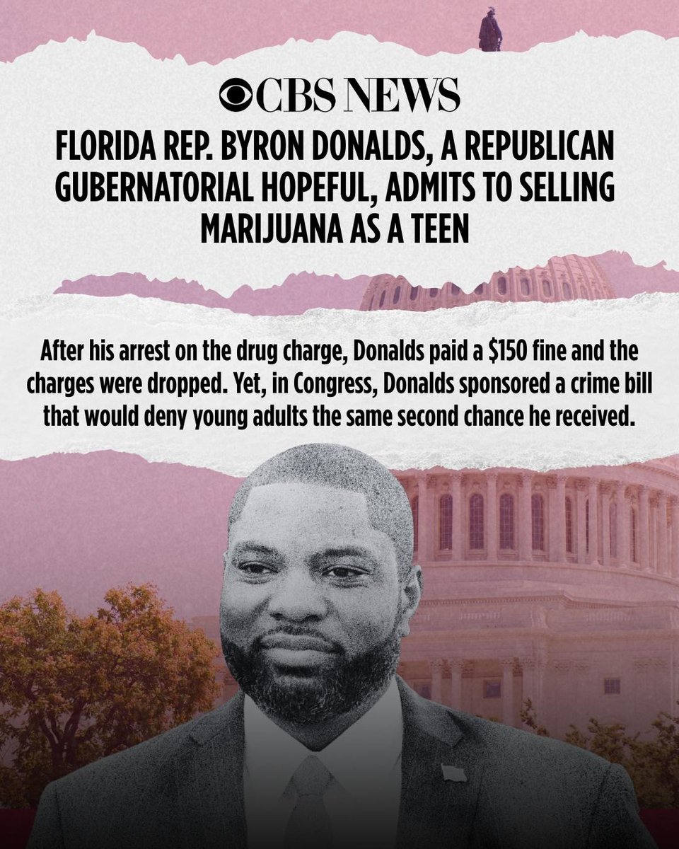 FlaDems's tweet photo. Fabian Basabe sexually harassed and attacked his staff. James Uthmeier and Ashley Moody stole $10M from sick kids. David Rivera secretly lobbied for Maduro. Byron Donalds dealt drugs and then voted against young adults getting the same second chance he got. 

Florida Republicans only care about themselves and lining the pockets of their special interest donors. Floridians are fed up. 

Vote them out November 3rd.