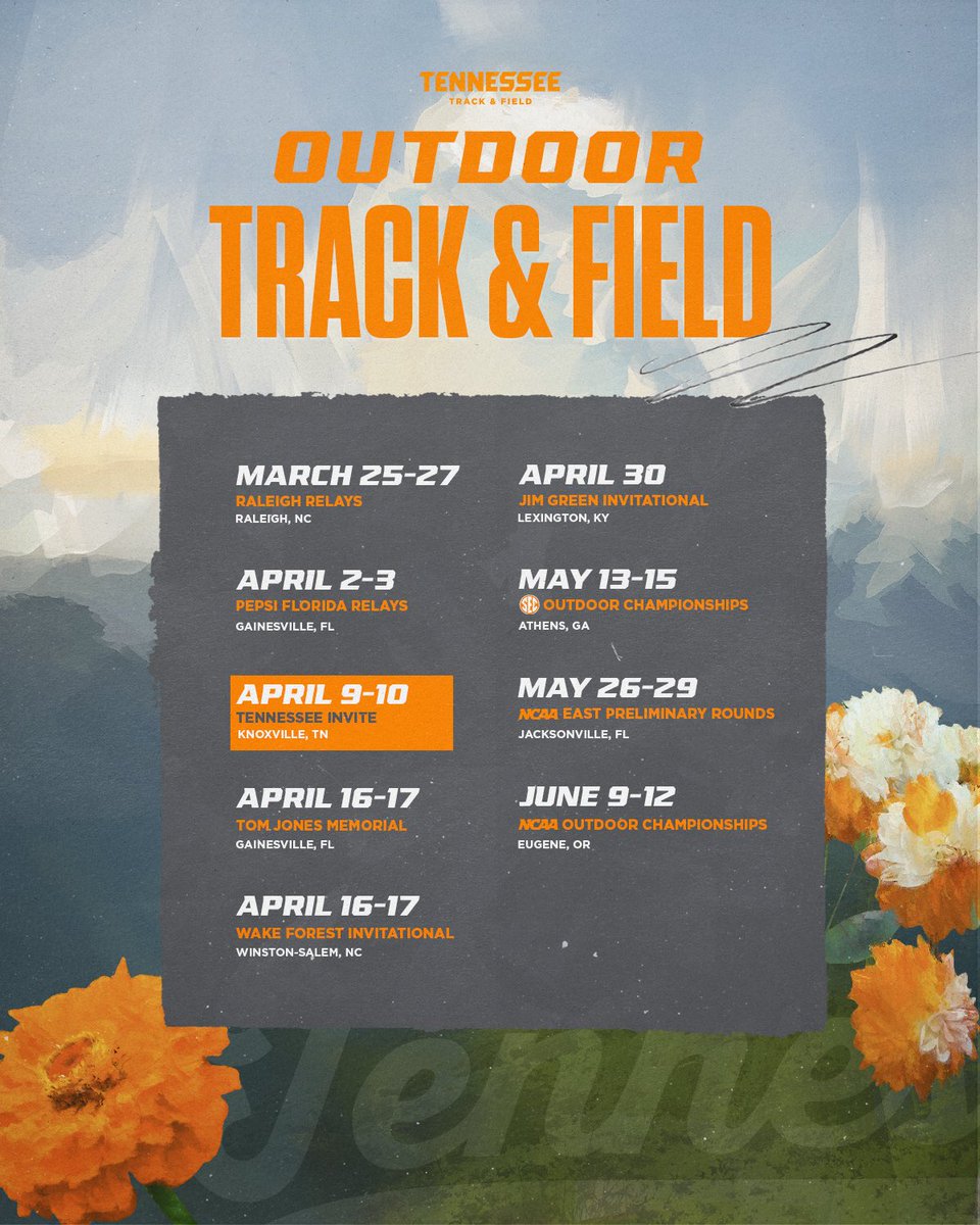 Vol_Track's tweet photo. Presenting our 2026-27 track &amp; field schedule!

📰 https://t.co/GaESVupzdO https://t.co/1RFoWk72Al