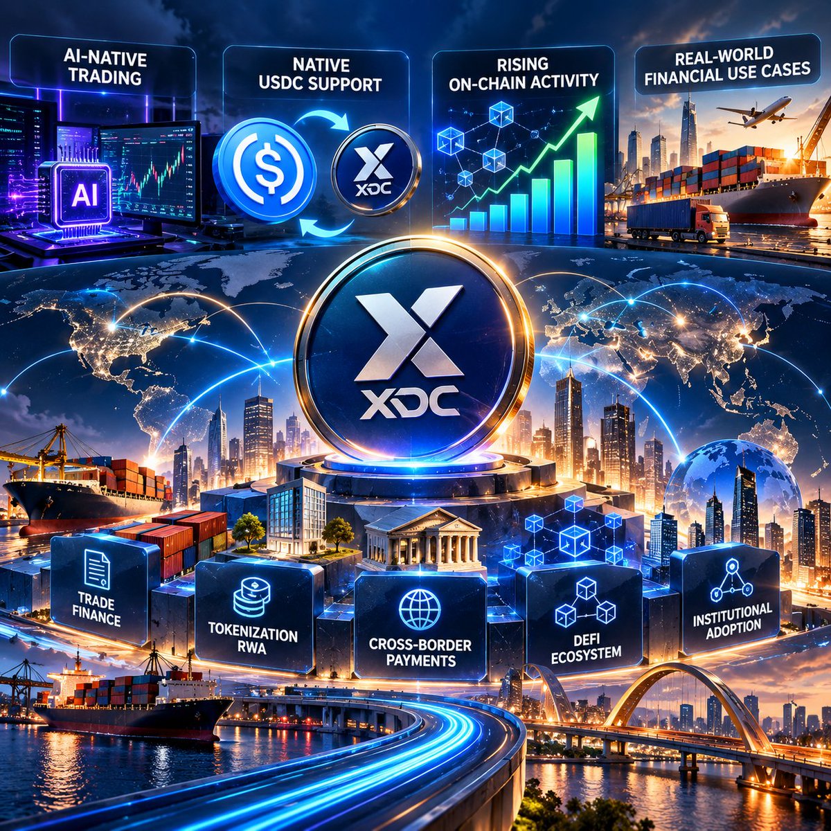 ByteCortex0's tweet photo. #XDC is quietly stacking infrastructure.
AI-native trading, native USDC support, rising on-chain activity and real-world financial use cases, @XDCNetwork keeps expanding its footprint. 🔥

$XDC #Crypto #RWA #TradeFi #Blockchain https://t.co/Bg4gtbYia2