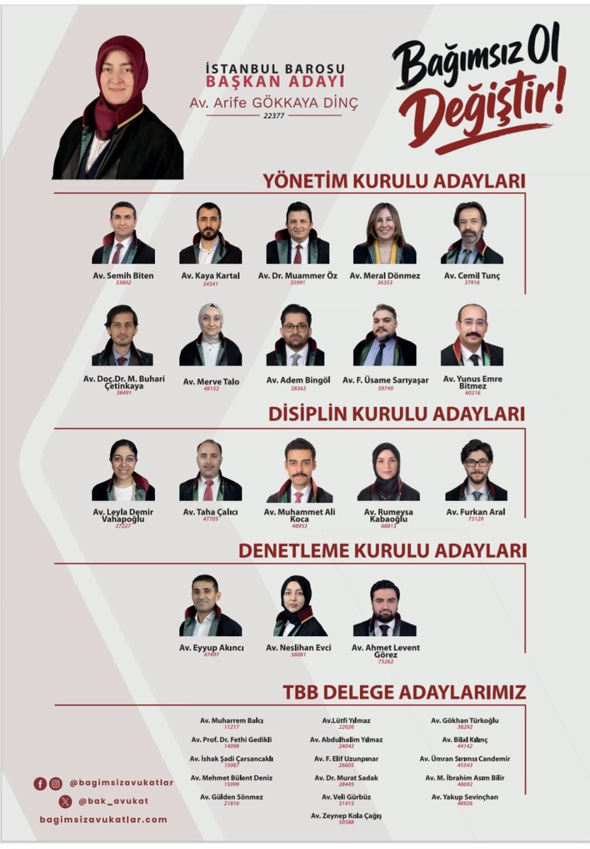 dinc_av's tweet photo. @istbarosu Genel Kurulunda @bak_avukat'ı temsil edecek ekibimizi takdimimdir. Grubumuza emeği geçen nicelerine selam ve teşekkürle... https://t.co/YwPwVHZNPy