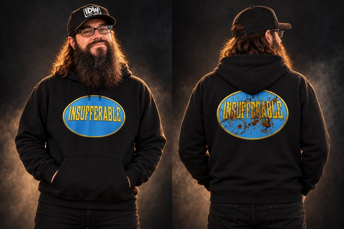 IDWApparel's tweet photo. “I can take a punch. I can survive a bad day. But small talk before coffee?

That’s when I become…

INSUFFERABLE.” 💥

Every hero needs a suit. Yours comes in a hoodie or tee.

Suit up. Stay comfortable. Be a little insufferable.

👉 https://t.co/jf0tEjRTeG https://t.co/3yGD3XNpVS