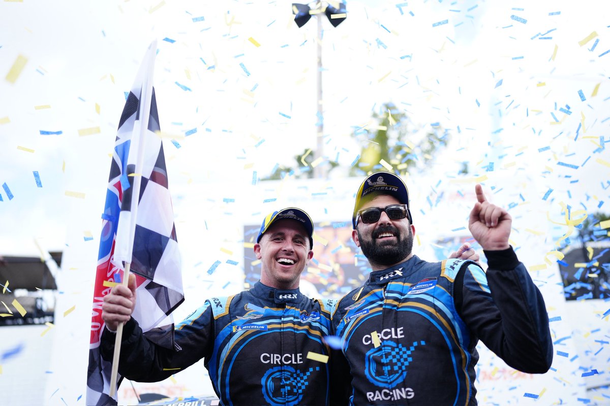MichelinRaceUSA's tweet photo. Congratulations Michelin Pilot Challenge winners! 

Circle H Racing winning in the GS class &amp; Bryan Herta Autosport winning in the TCR class 🏁 https://t.co/4IAiczg4ny