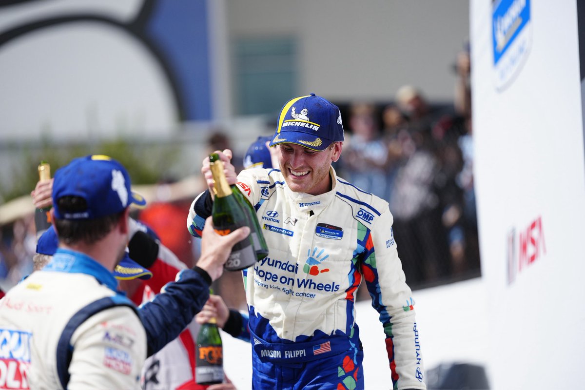 MichelinRaceUSA's tweet photo. Congratulations Michelin Pilot Challenge winners! 

Circle H Racing winning in the GS class &amp; Bryan Herta Autosport winning in the TCR class 🏁 https://t.co/4IAiczg4ny