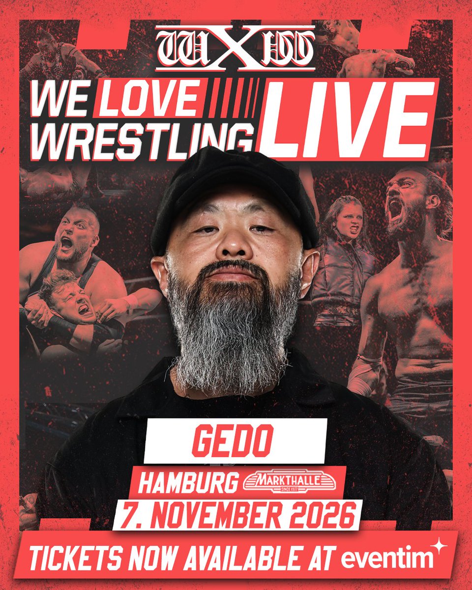 wXwGermany's tweet photo. 🇯🇵 For the first time ever: Gedo comes to Germany!

The @njpw1972 legend will wrestle in Germany for the first time after a 37-year career and 3,000+ matches.

It will also be his first match in continental Europe in over 20 years.

wXw #WeLoveWrestling LIVE
📅 November 7
📍 @MarkthalleHH-Hamburg
🎟️ Tickets: https://t.co/Jn5uBV42fj

@njpwglobal @njpwworld