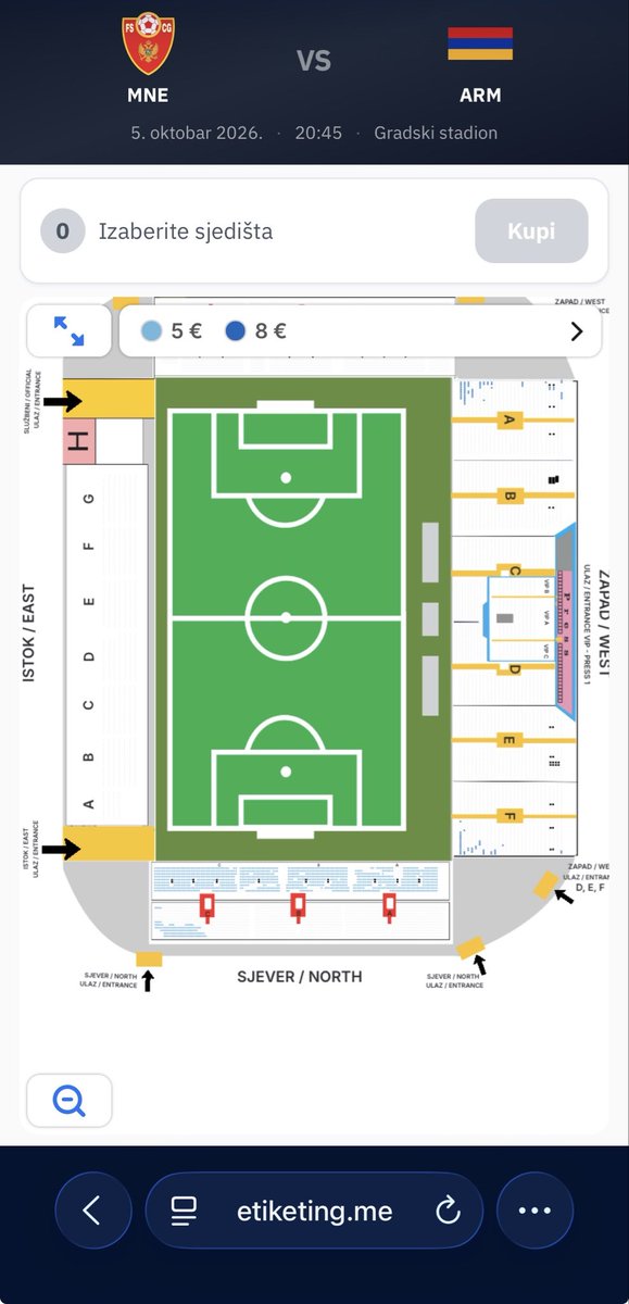StanicM's tweet photo. Kad se rasproda stadion protiv Jermenije (3 dana prije utakmice) onda mi se čini da momci rade odličan posao💪🇲🇪 https://t.co/cUirUDrobw