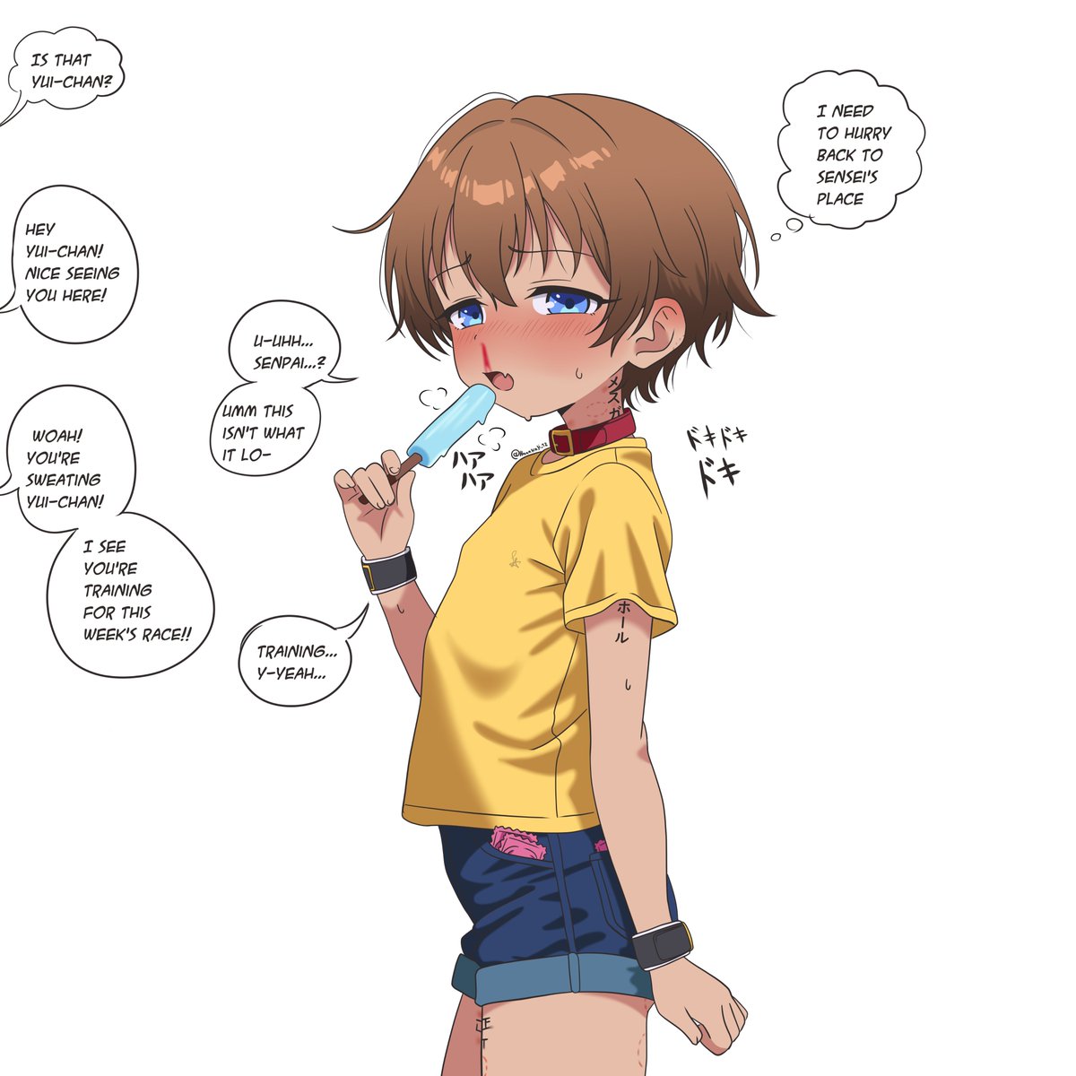 Hanakaji_12's tweet photo. Yui popsicle (OC)

Training is very important, isn't it, Senpai-kun? https://t.co/AmuYURn67n